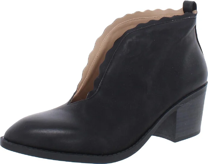 Maris Womens Faux Leather Block Heel Shooties