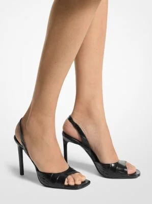 Marisa Crocodile Embossed Patent Leather Sandal - Image 4