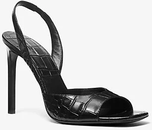 Marisa Crocodile Embossed Patent Leather Sandal