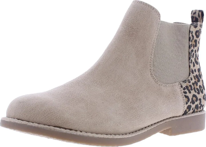 Marisah Womens Faux Leather Slip On Ankle Boots