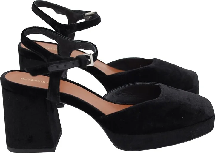 Marisol Platform Pumps in Black Velvet