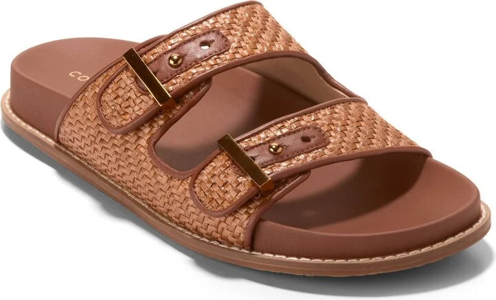 TAN RAFFIA/ DARK CUOIO LEATHER