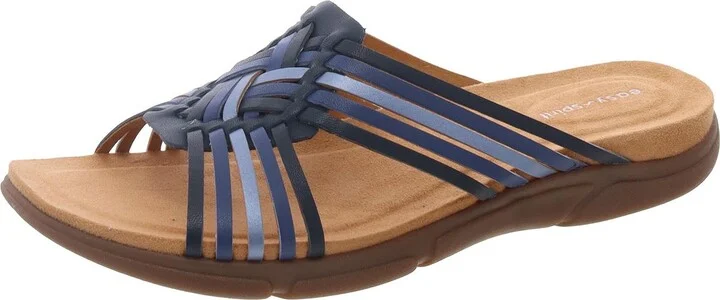 Marisol Womens Leather Slip On Strappy Sandals