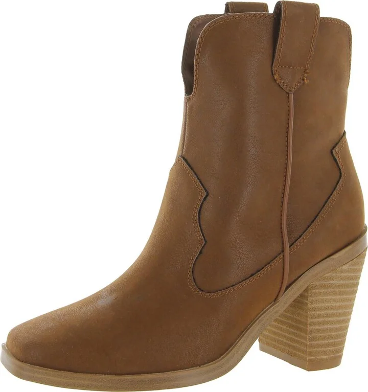 Markus Womens Leather Square Toe Ankle Boots