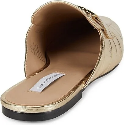 Marla Embossed Metallic Mules - Image 3