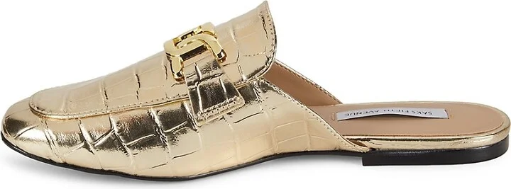 Marla Embossed Metallic Mules - Image 4