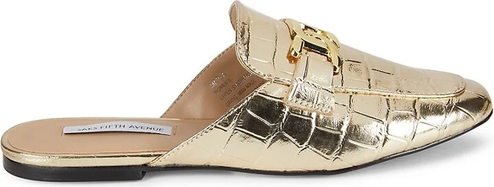 Marla Embossed Metallic Mules