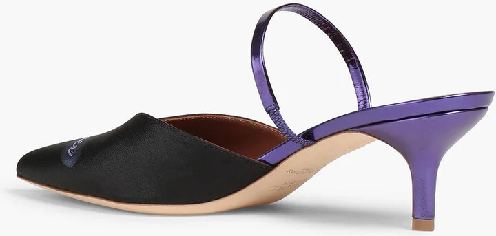 Marla leather-trimmed embroidered jacquard pumps - Image 3