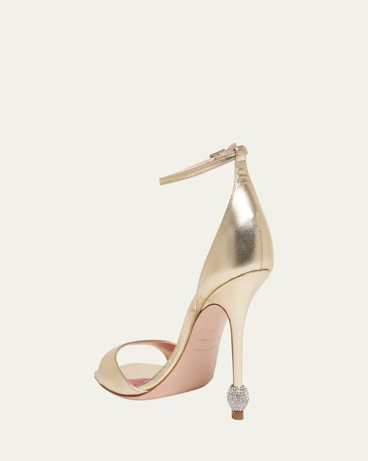 Marlene Leather Crystal-Heel Sandals - Image 8