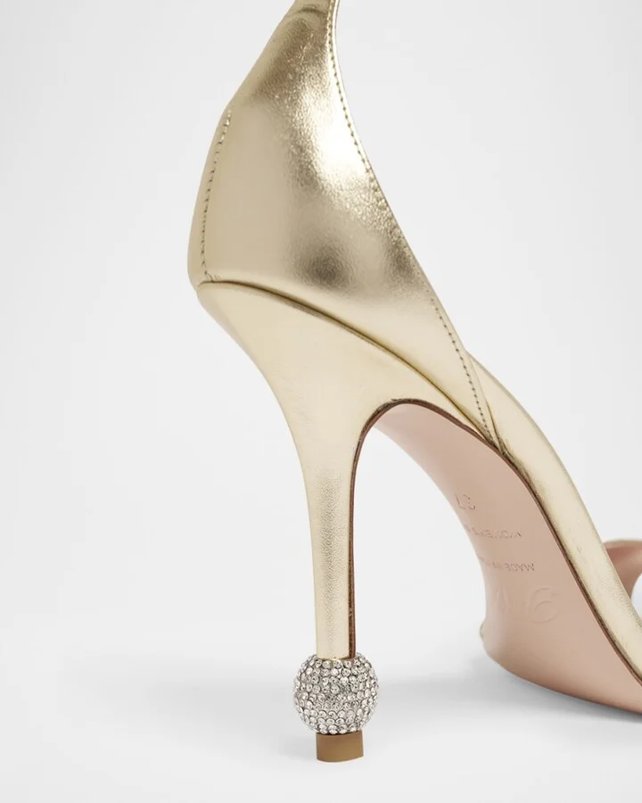 Marlene Leather Crystal-Heel Sandals - Image 4