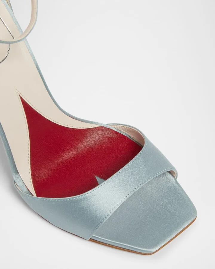 Marlene Strass-Heel Satin Ankle-Strap Sandals - Image 4
