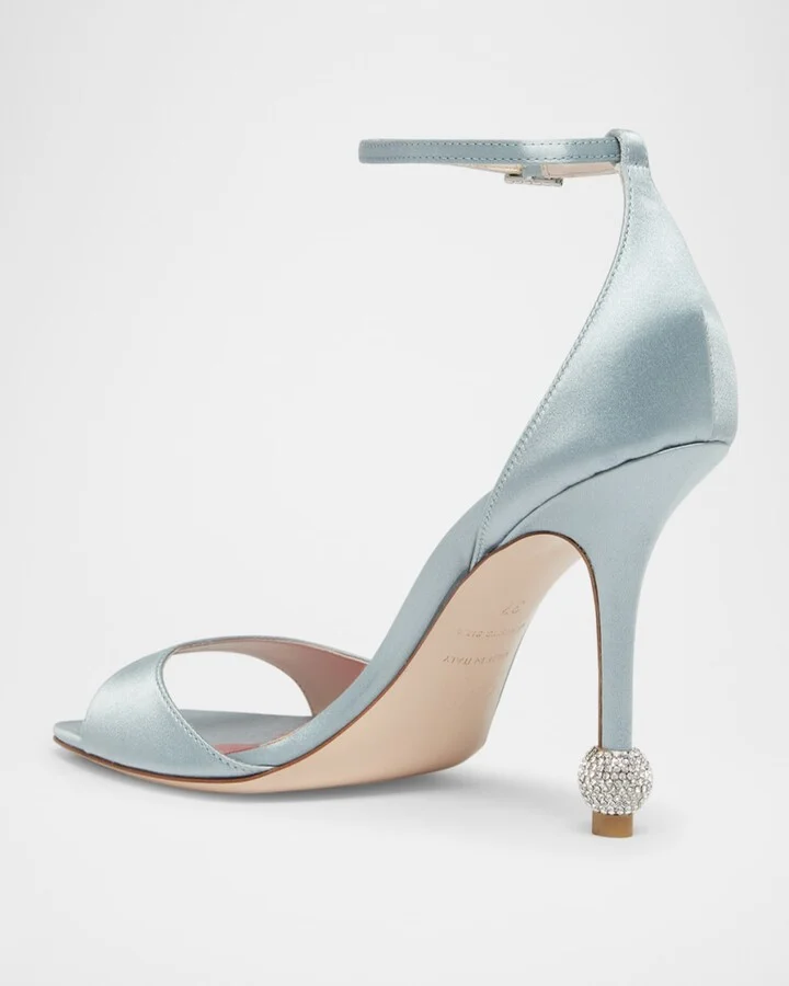 Marlene Strass-Heel Satin Ankle-Strap Sandals - Image 5