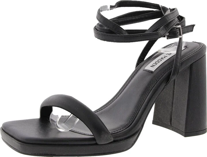 Marley Womens Lace-Up Faux Leather Block Heel