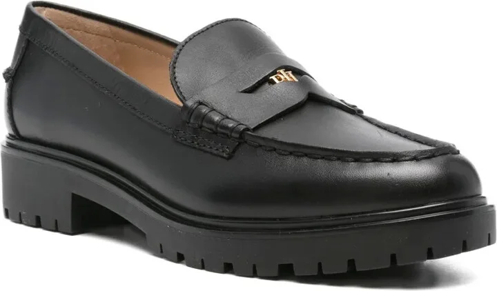 Marli leather logo-plaque loafers - Image 2
