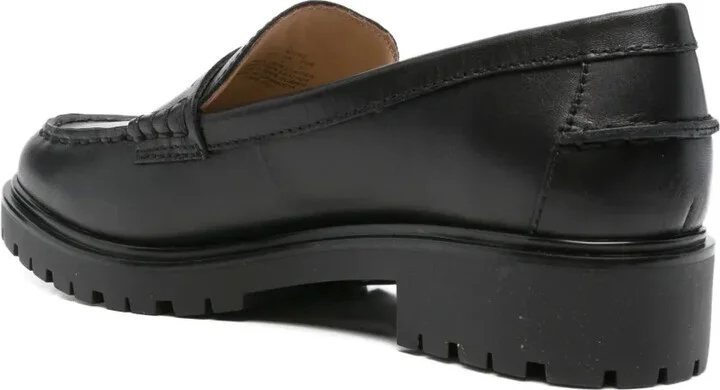 Marli leather logo-plaque loafers - Image 3