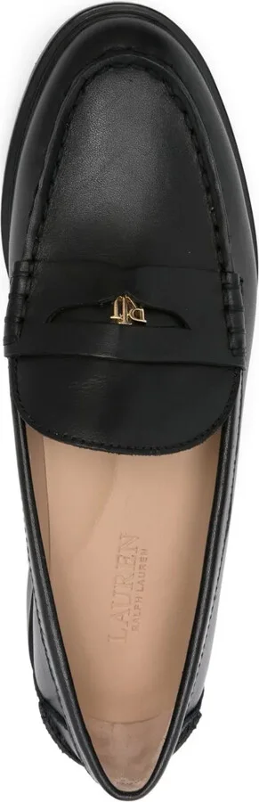Marli leather logo-plaque loafers - Image 4