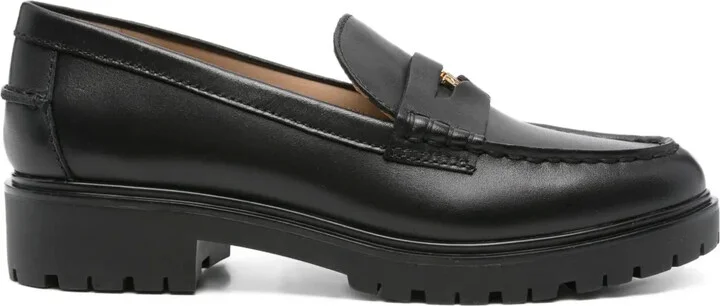 Marli leather logo-plaque loafers