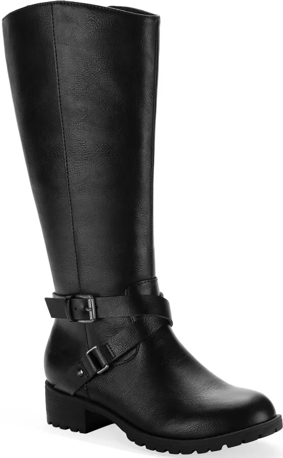 Marliee Womens Faux Leather Mid-Calf Boots