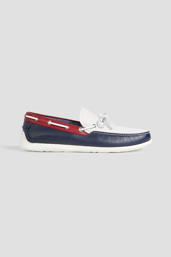 Marlin color-block leather boat shoes