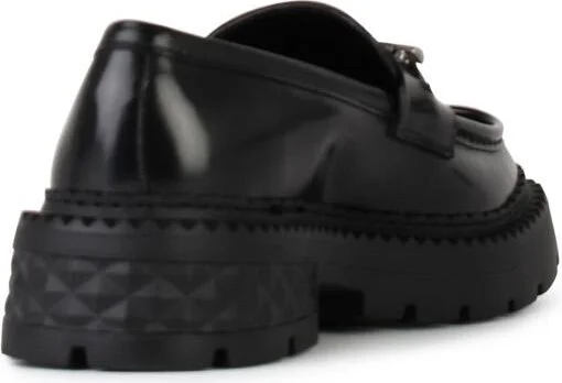 'marlow' Black Shiny Leather Loafers - Image 3