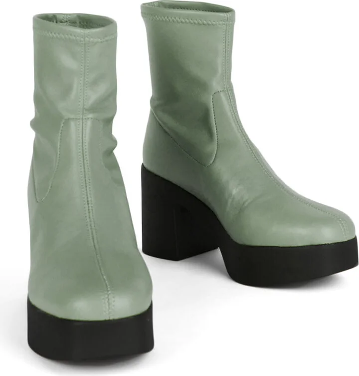 Marlowe Platform Vegan Boot-Blue
