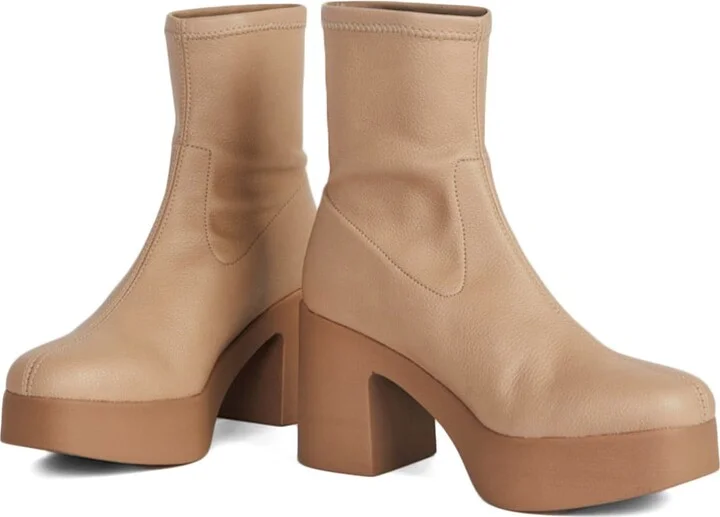Marlowe Vegan Platform Boot-Brown