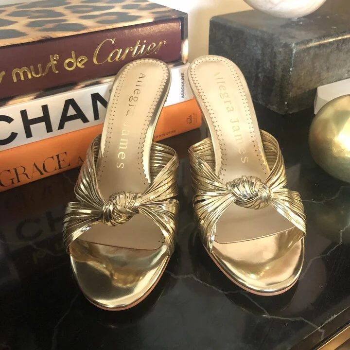 Marly Gold Vegan Patent Leather Wedding Evening Sandal - Image 3