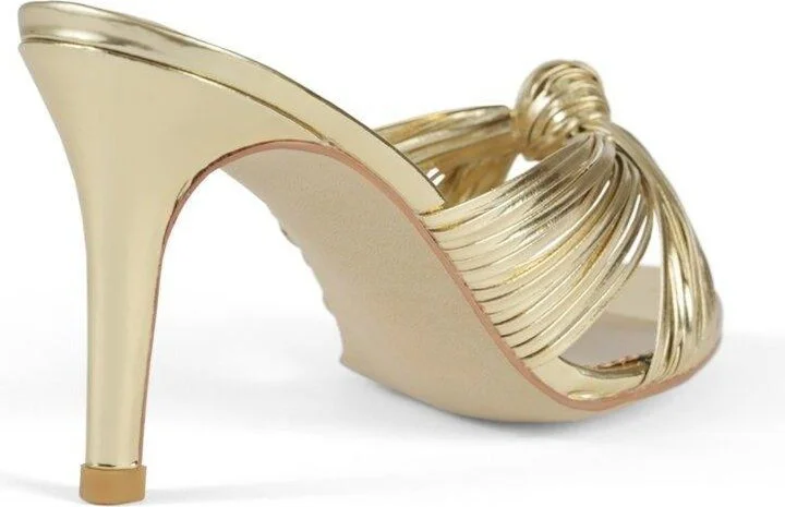Marly Gold Vegan Patent Leather Wedding Evening Sandal - Image 5