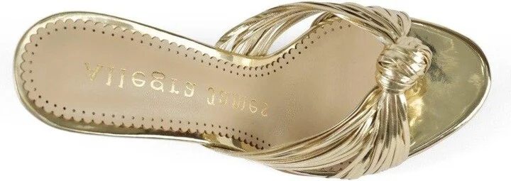 Marly Gold Vegan Patent Leather Wedding Evening Sandal - Image 6