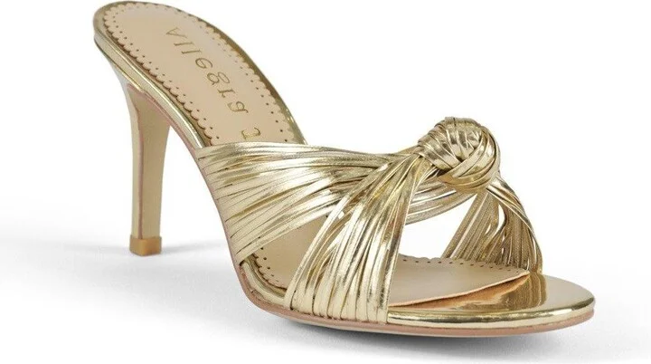 Marly Gold Vegan Patent Leather Wedding Evening Sandal
