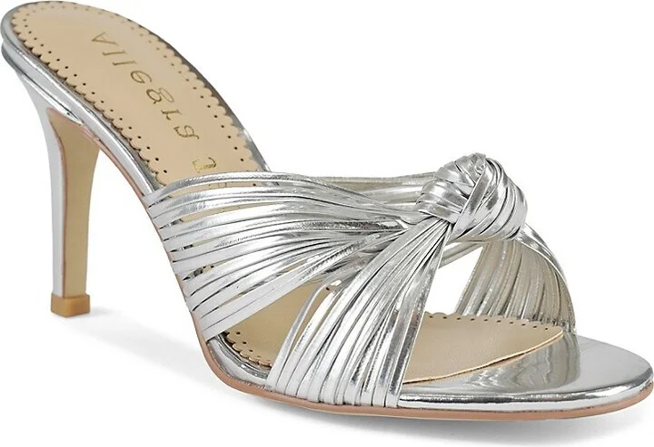 Marly Metallic Knotted Leather Sandals - Image 2