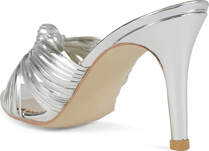 Marly Metallic Knotted Leather Sandals - Image 3