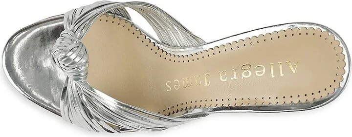 Marly Metallic Knotted Leather Sandals - Image 4