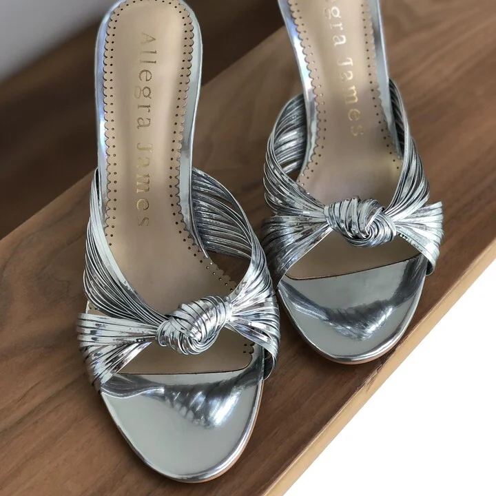 Marly Silver Vegan Leather Sexy Party Strappy Heeled Sandal - Image 2