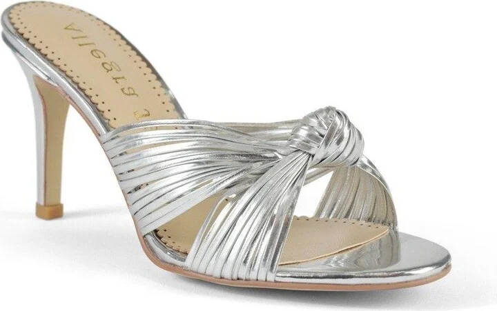 Marly Silver Vegan Leather Sexy Party Strappy Heeled Sandal