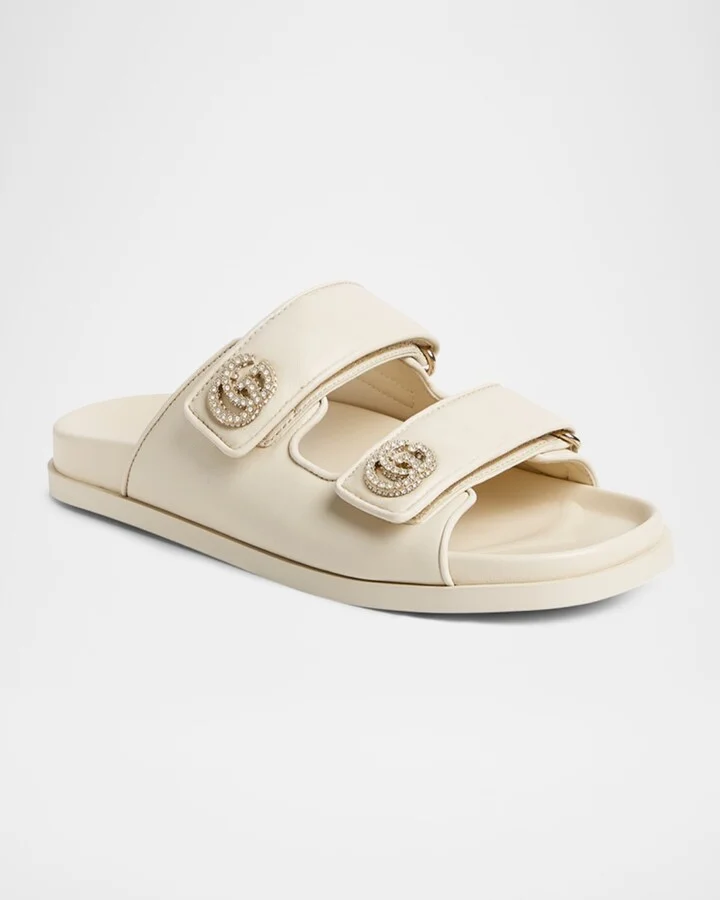 Marmont Embellished GG Double Strap Slide Sandals - Image 11