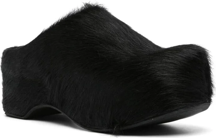 Marni 50Mm Long-Hair Calfskin Chunky Sabot - Image 2