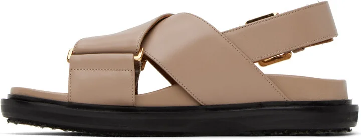 Marni Beige Fussbett Sandals - Image 3