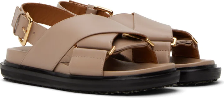 Marni Beige Fussbett Sandals - Image 4