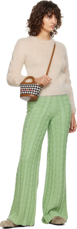 Marni Beige Long Hair Calfskin Fussbett Sabot Loafers - Image 5