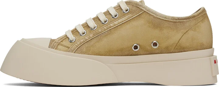 Marni Beige Nappa Leather Pablo Sneakers - Image 3