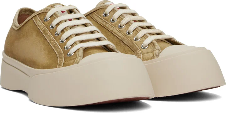Marni Beige Nappa Leather Pablo Sneakers - Image 4