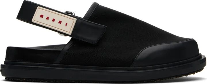 Marni Black Back Strap Mules