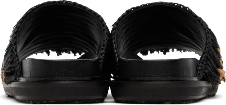 Marni Black & Beige Fringe Sandals - Image 2