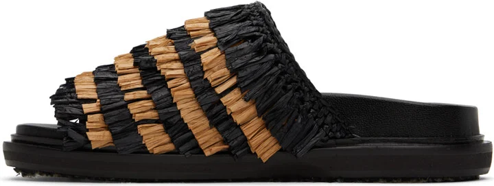 Marni Black & Beige Fringe Sandals - Image 3