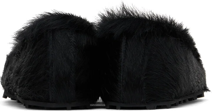 Marni Black Calf-Hair Moc Loafers - Image 2