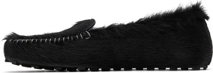 Marni Black Calf-Hair Moc Loafers - Image 3