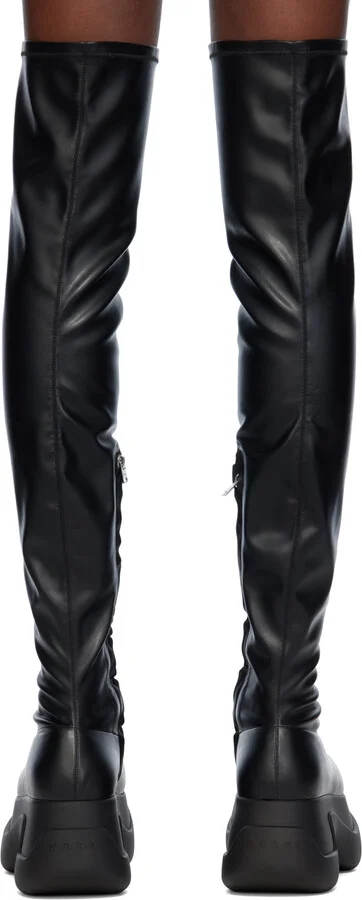 Marni Black Chunky Stretch Boots - Image 2