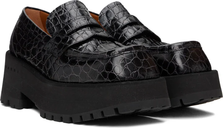 Marni Black Croc Loafers - Image 4