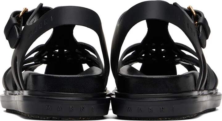 Marni Black Fisherman Fussbett Sandals - Image 2